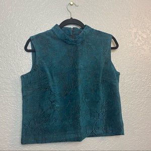 MARK. VELVET SHIRT. Bluish green & black